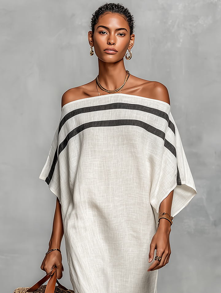 Santorini Resort Off-shoulder Maxi Dress