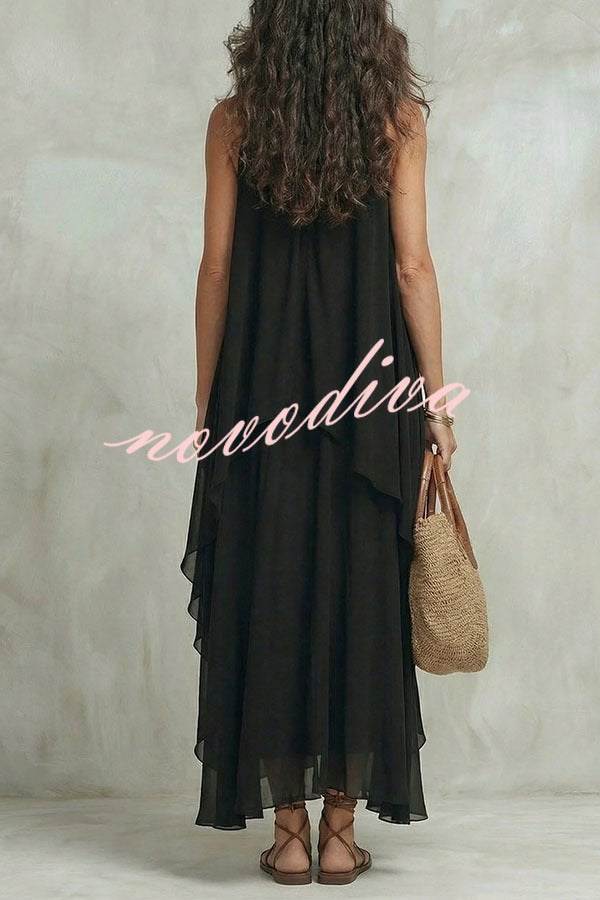 Ethereal Layered Ruffle Maxi Dress
