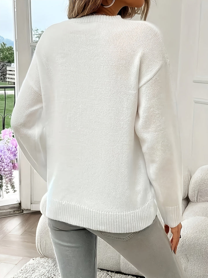Madelyn - Pull Cœur Géométrique Élégant