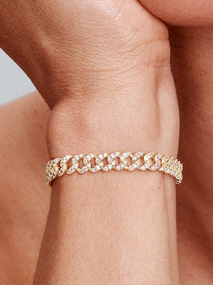 Bracelet cubain en moissanite