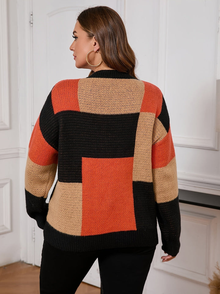 Nicolette - Pull Tricot Bicolore - Élégance et Confort pour l'Hiver