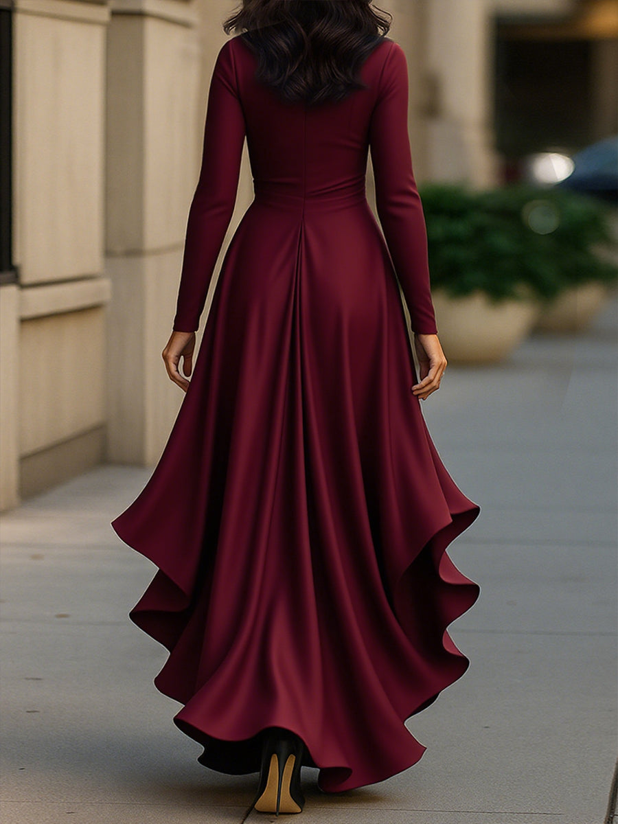Mathilde™ — Robe portefeuille satinée élégance intemporelle