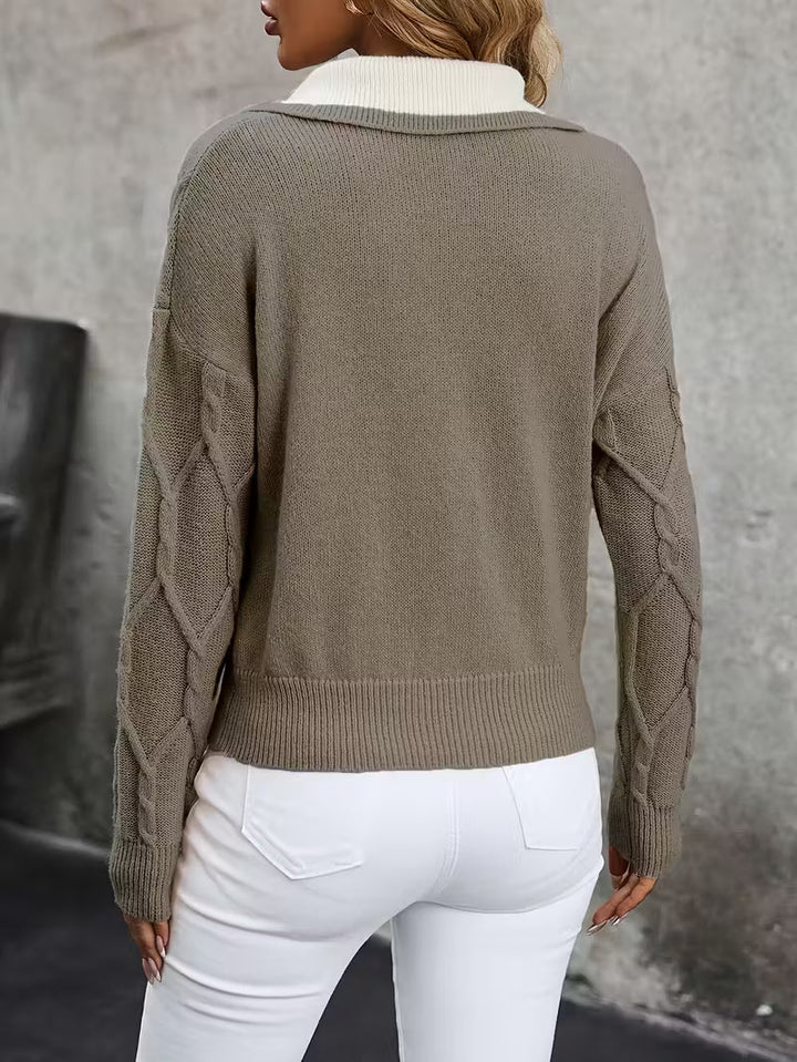 Ferina - Pull à col roulé en tricot avec motif texturé et finition élégante