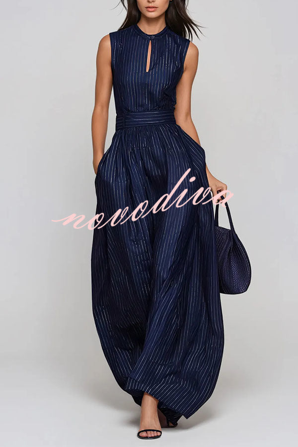 Hermanus Sleeveless Striped Wide Leg Jumpsuit