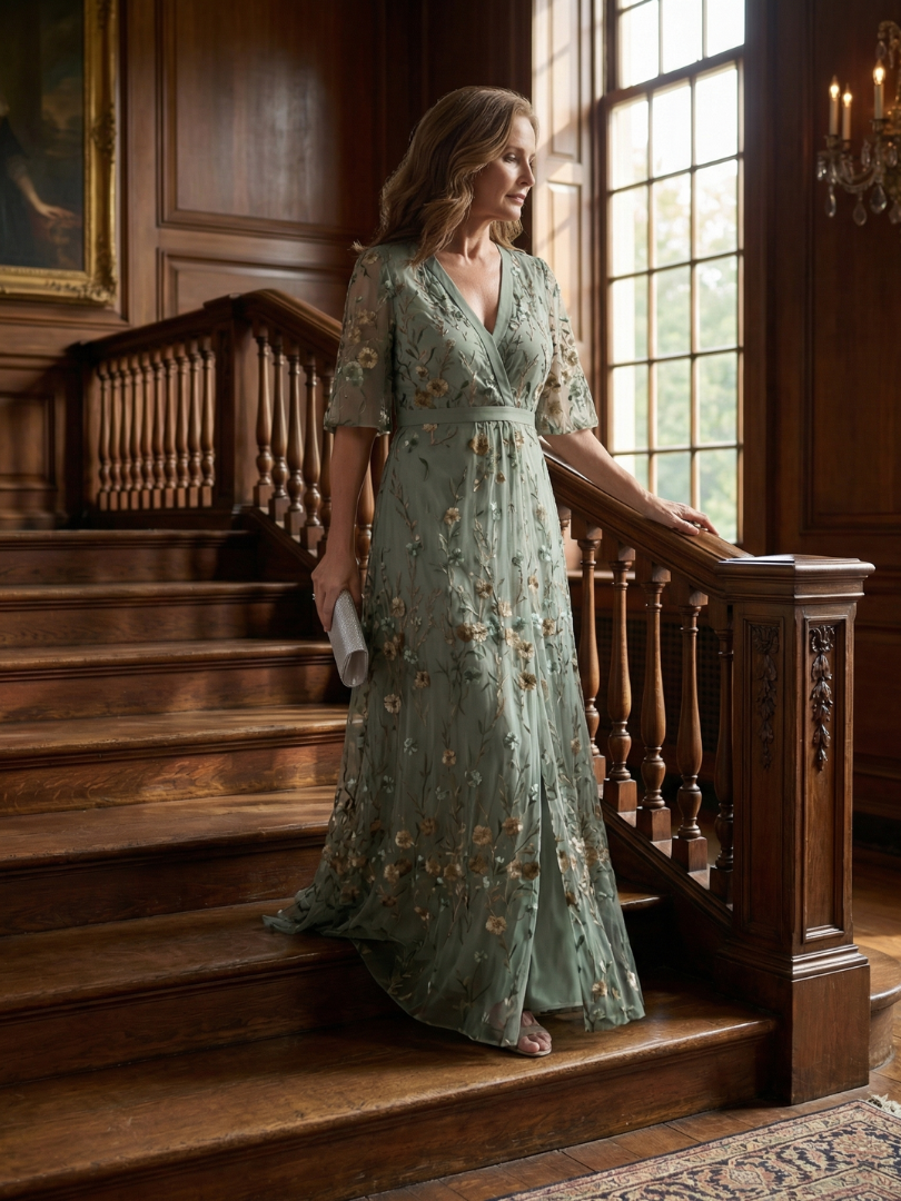 Selora™ | Robe maxi fluide à col licou fleuri