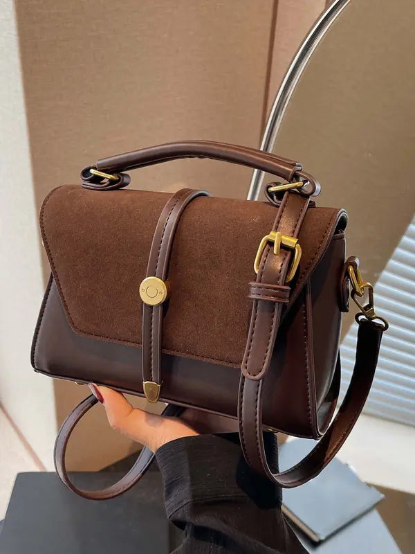 Élodie™ — Sac bandoulière carré chic contrasté