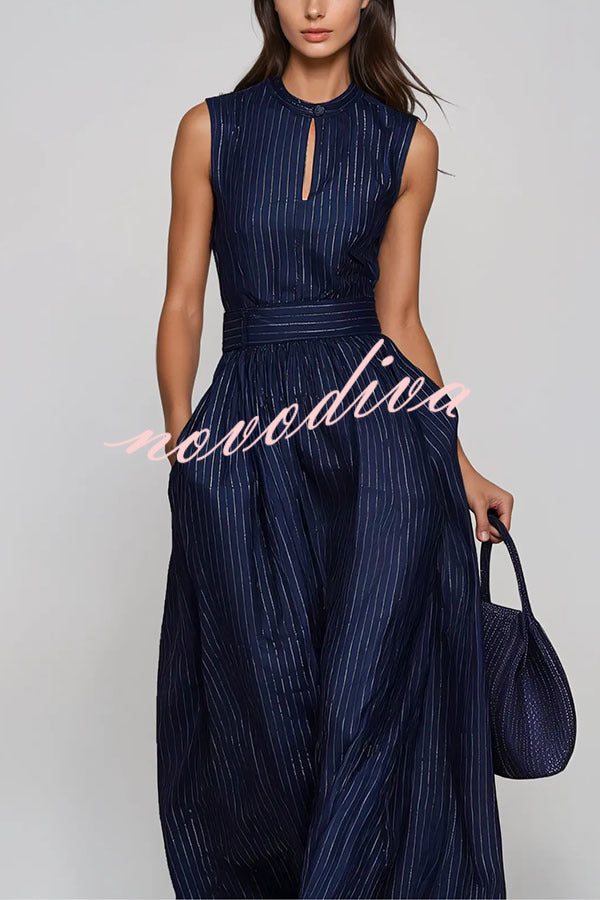 Hermanus Sleeveless Striped Wide Leg Jumpsuit