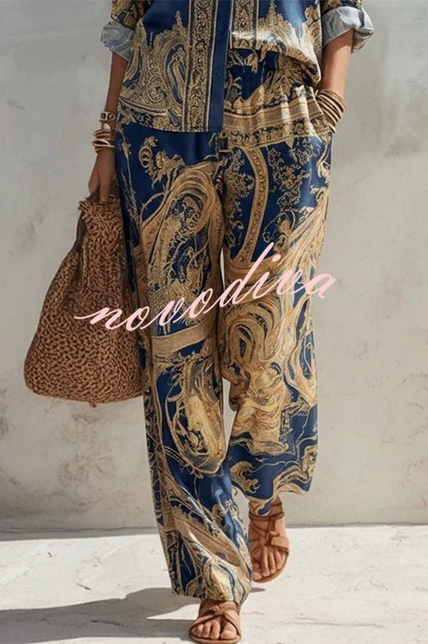 Vintage-Inspired Paisley Two-Piece Set