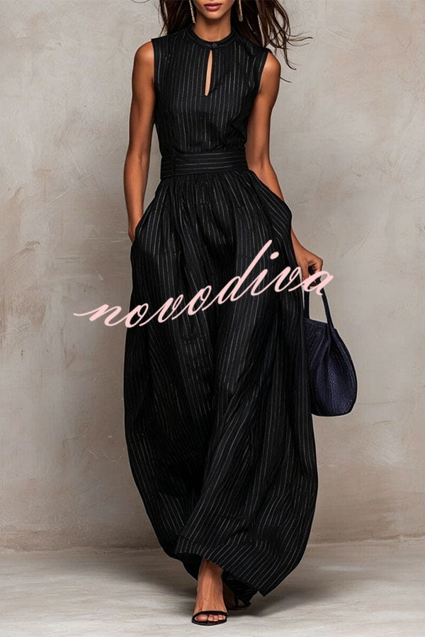 Hermanus Sleeveless Striped Wide Leg Jumpsuit