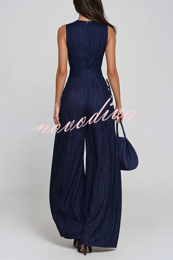 Hermanus Sleeveless Striped Wide Leg Jumpsuit