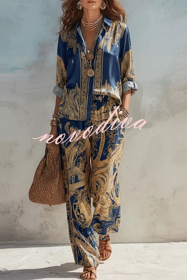 Vintage-Inspired Paisley Two-Piece Set