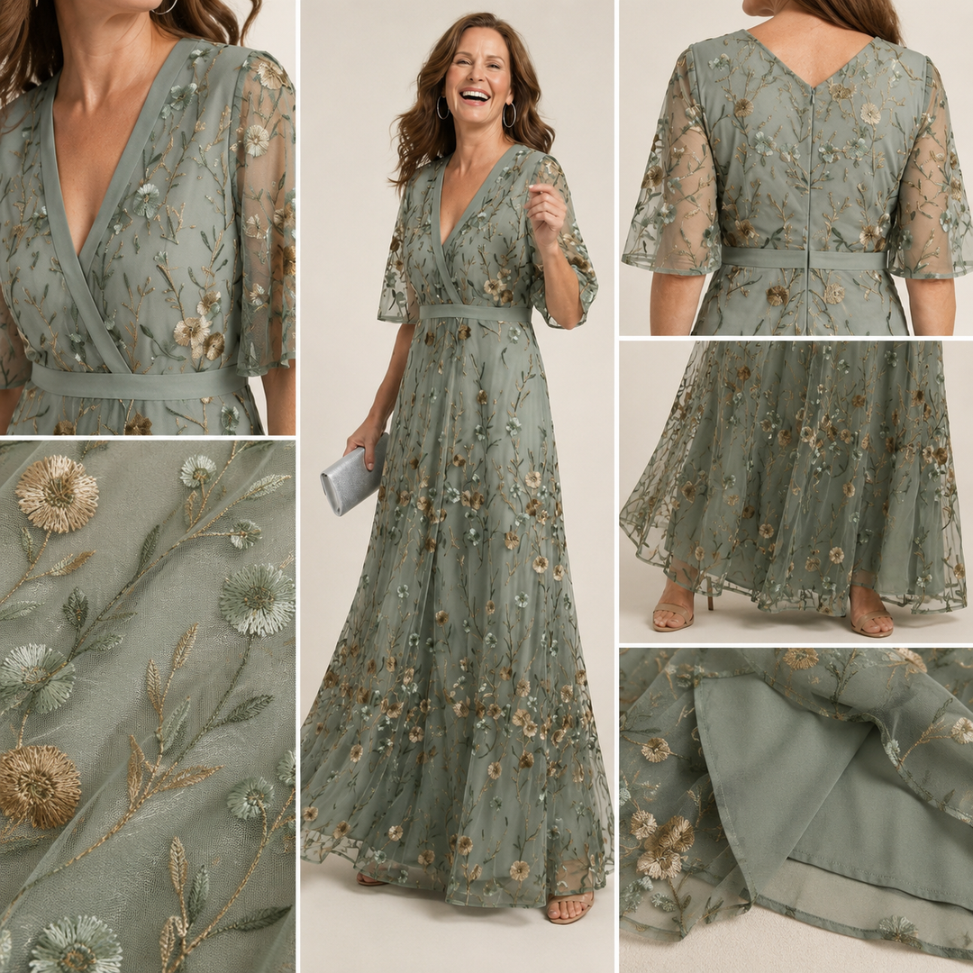 Selora™ | Robe maxi fluide à col licou fleuri
