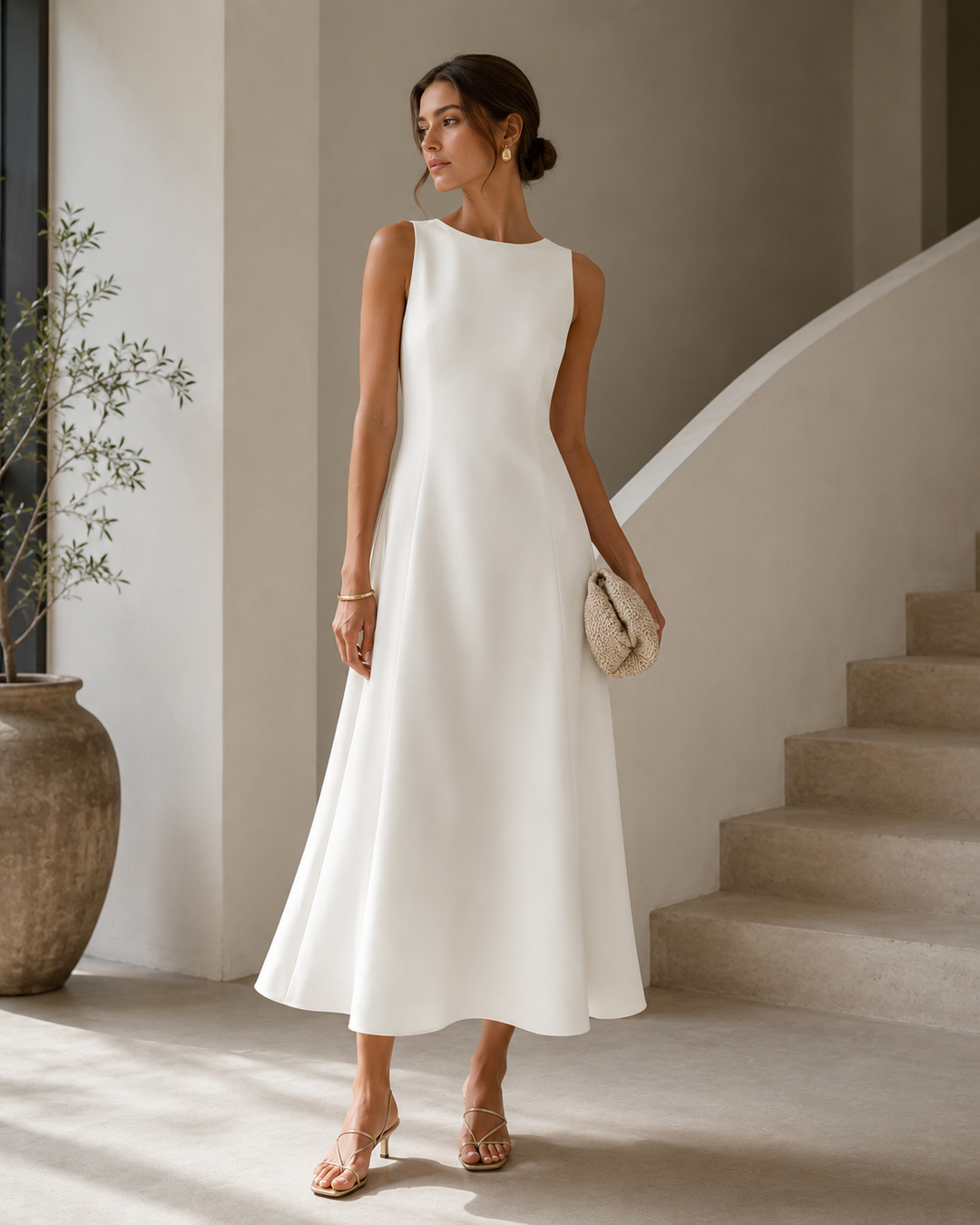 Anaïs™ | Robe habillée sans manches style français