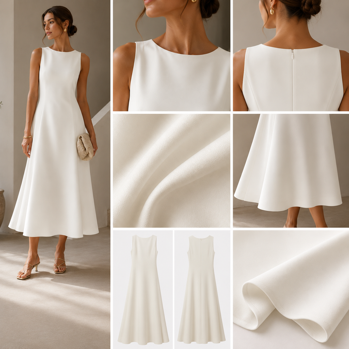 Anaïs™ | Robe habillée sans manches style français