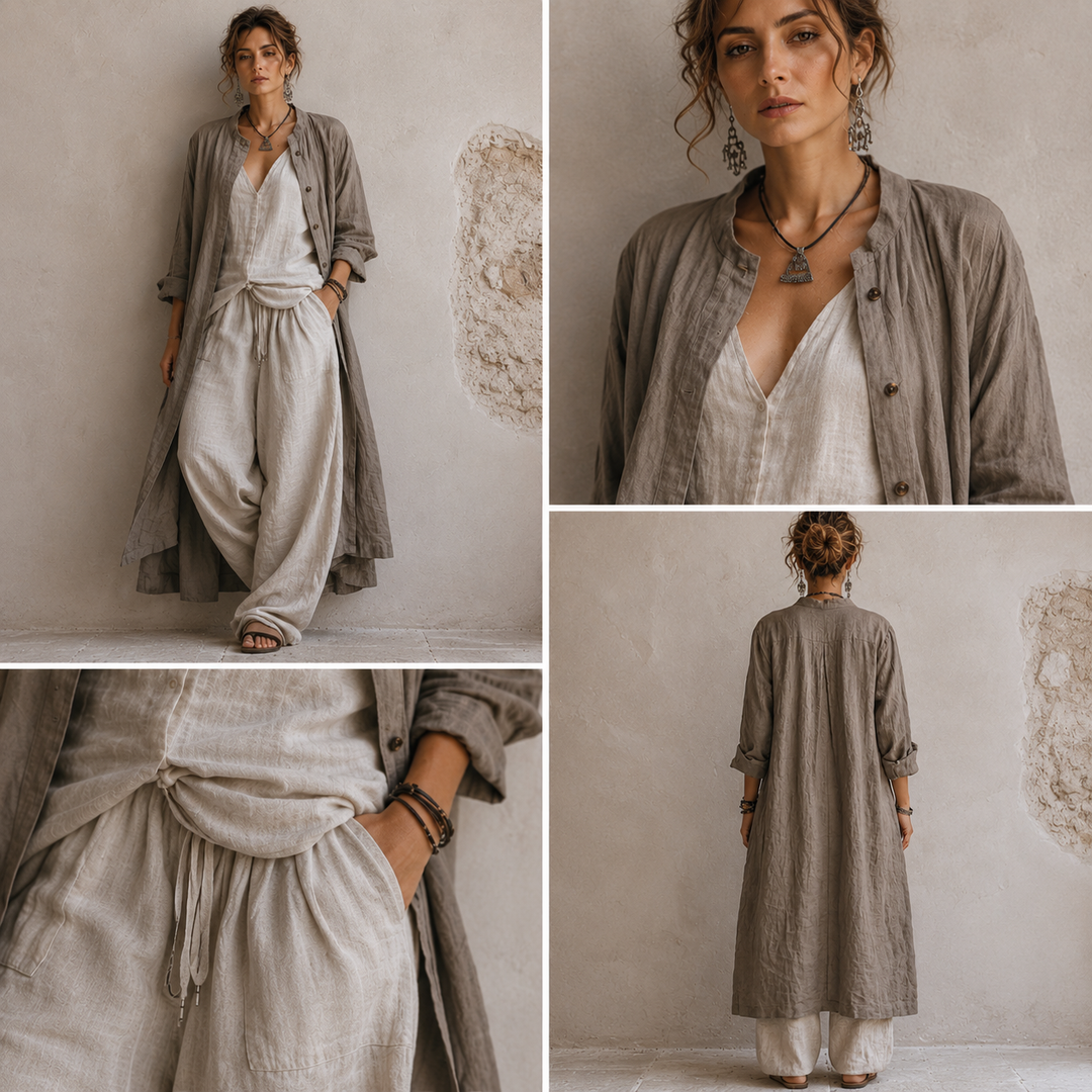 Boema™ | Ensemble bohème 3 pièces en coton et lin