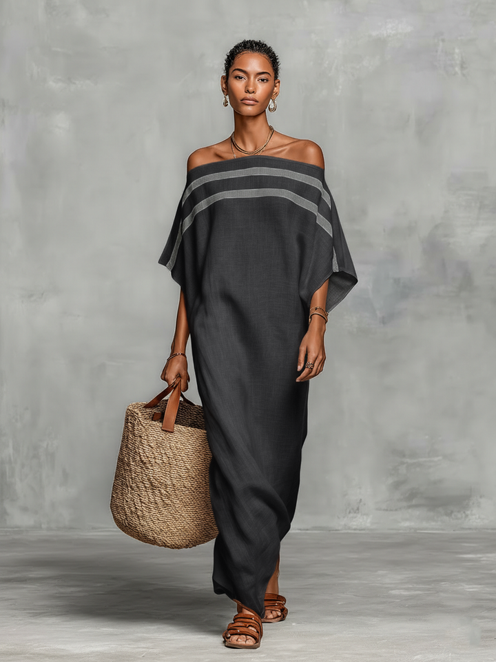 Santorini Resort Off-shoulder Maxi Dress