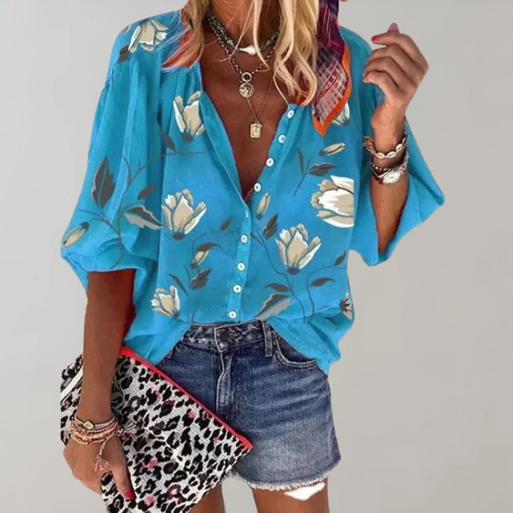 Blouse Dames Bloemenprint | Amara Zomer
