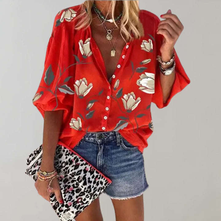 Blouse Dames Bloemenprint | Amara Zomer