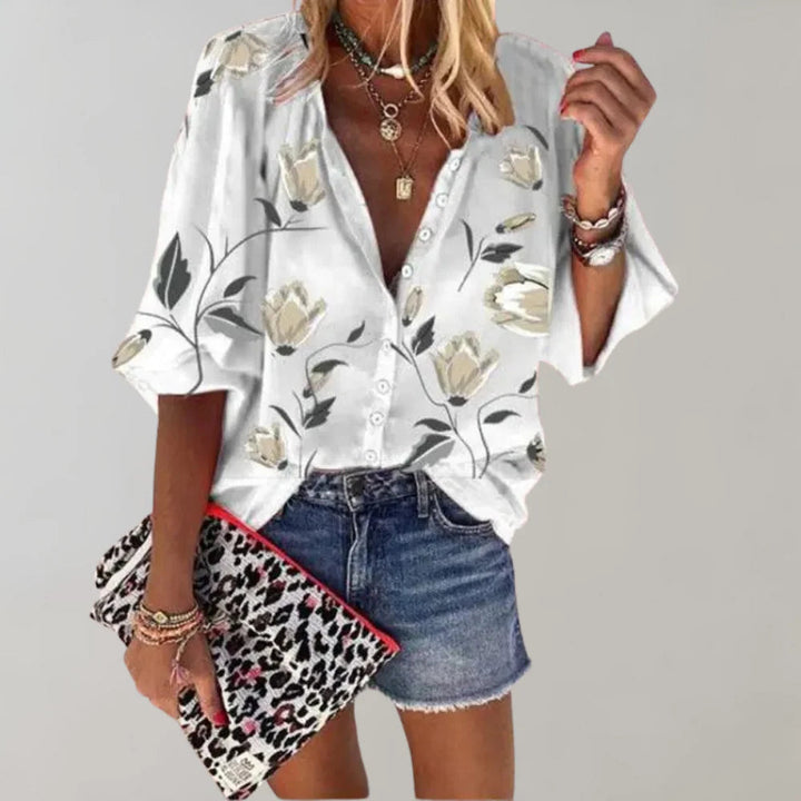 Blouse Dames Bloemenprint | Amara Zomer