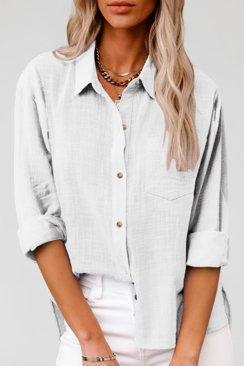 Blouse Dames Stoffenmix | Relaxed Fit Zomer