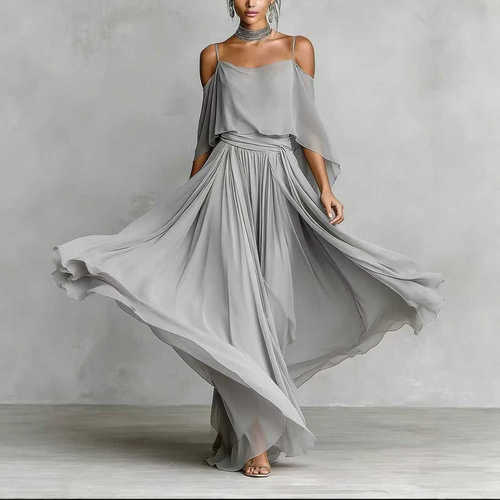 Marisol | Layered Drape Off-Shoulder Dress