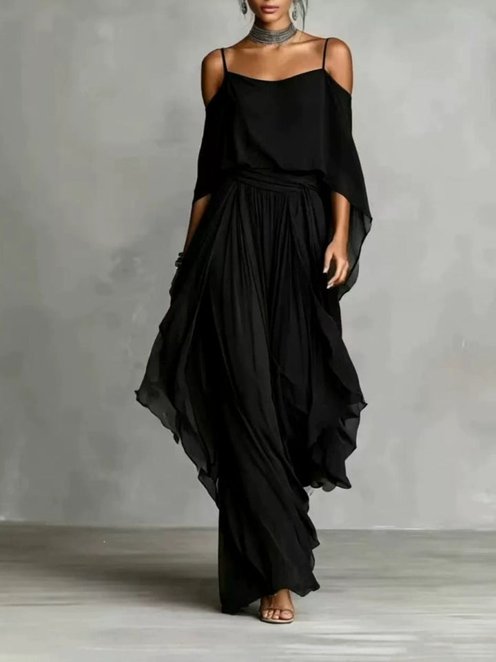 Marisol | Layered Drape Off-Shoulder Dress
