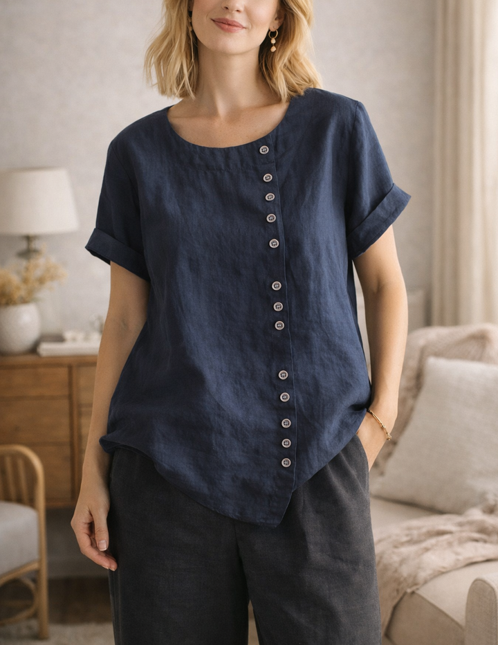 Blouse met Knopen Asymmetrisch | Dames Zomer