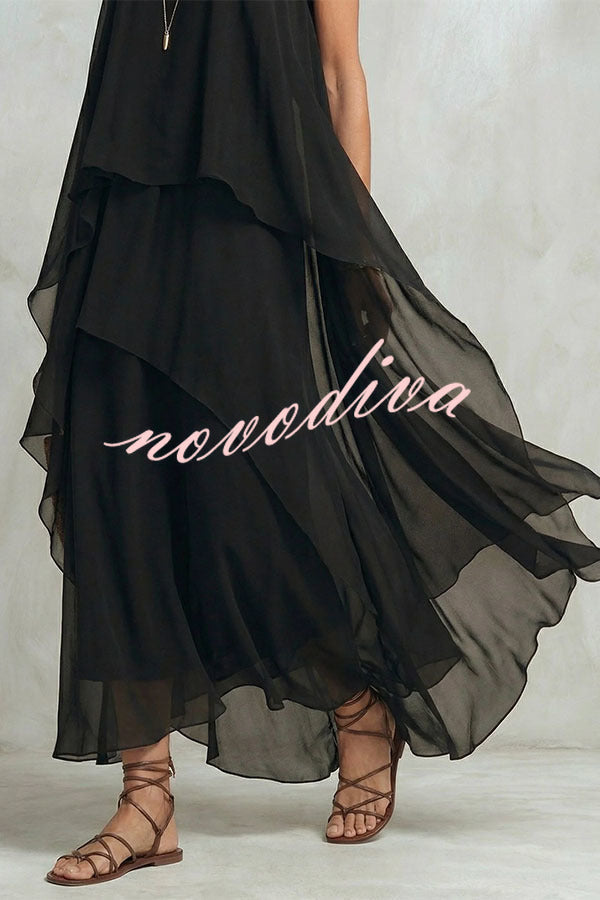 Ethereal Layered Ruffle Maxi Dress