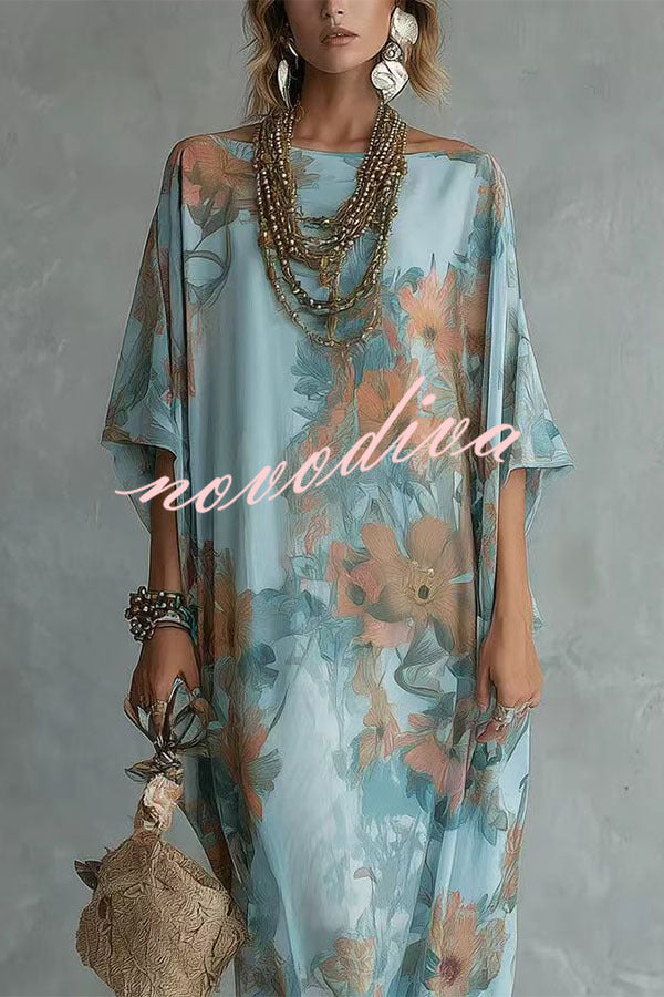 Boho Chic Floral Print Loose Fit Maxi Dress