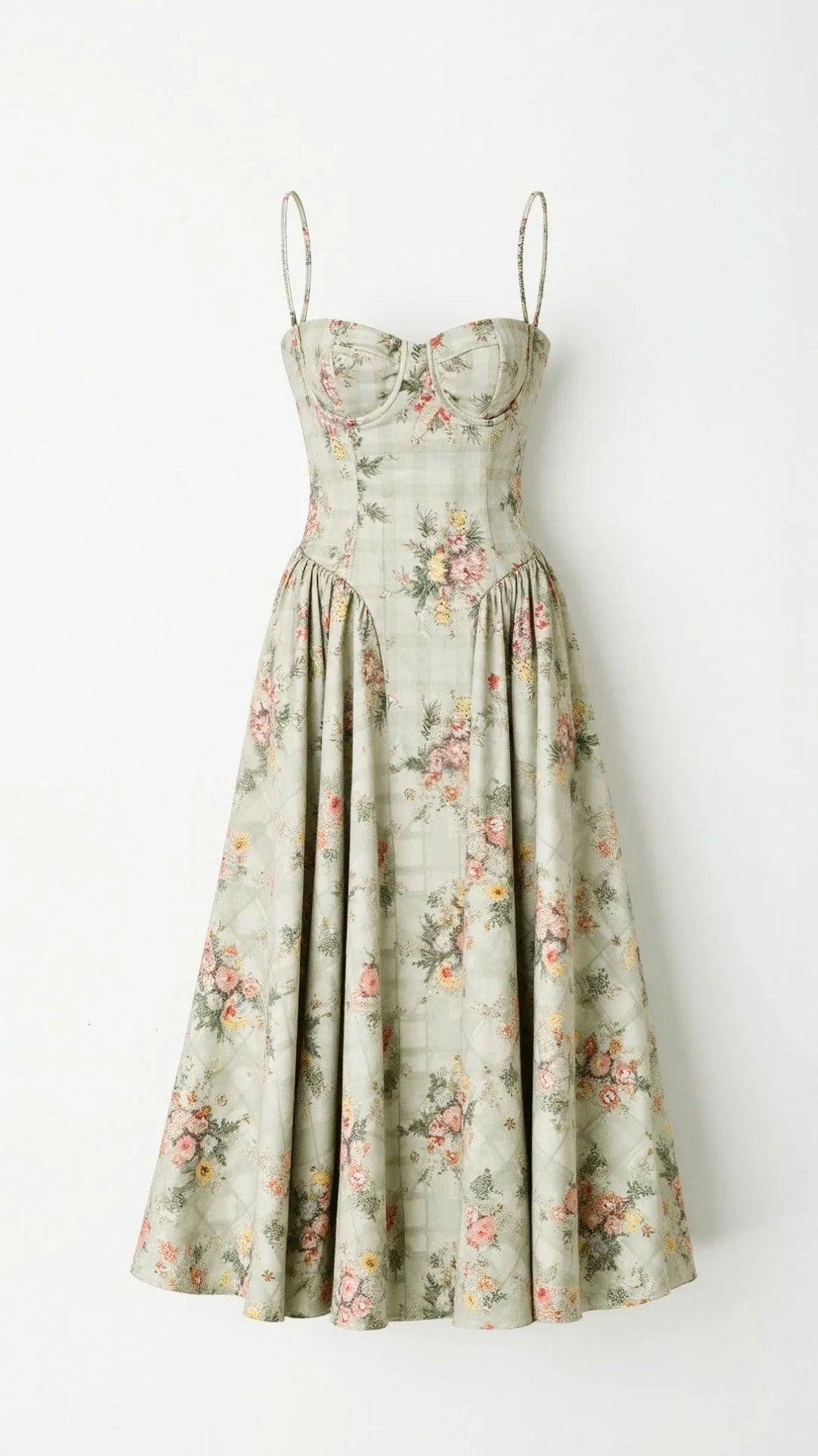 Coral | Corset Floral Midi