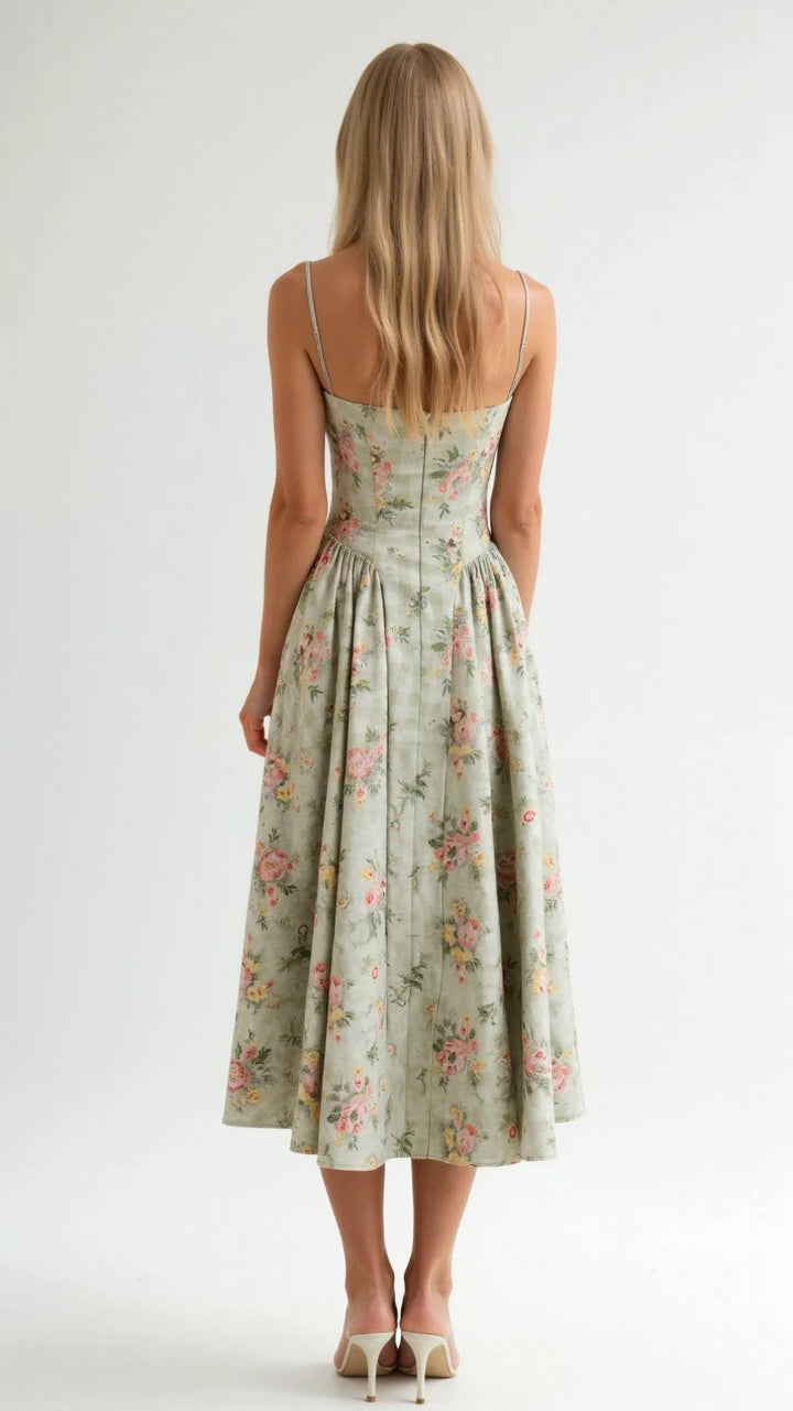 Coral | Corset Floral Midi