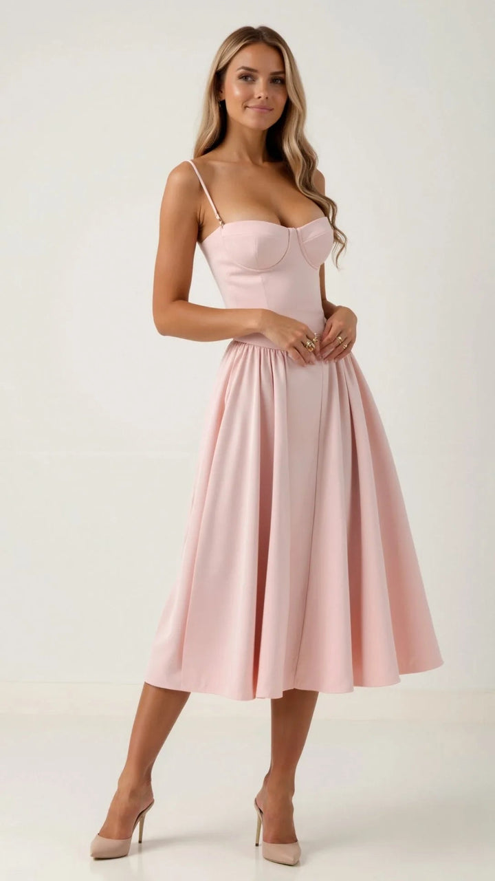 Coral | Corset Floral Midi