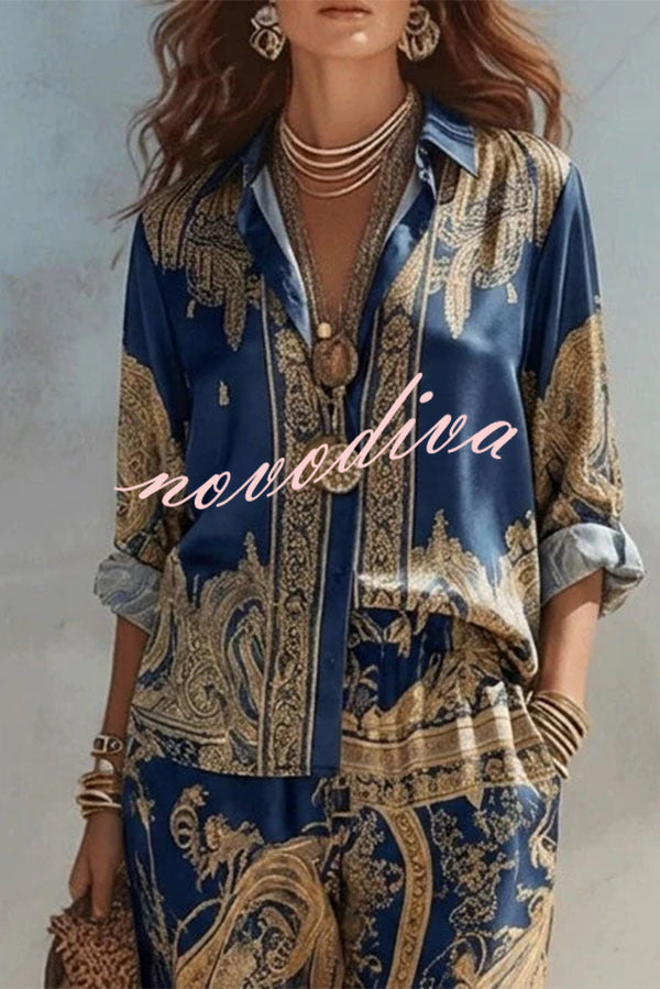 Vintage-Inspired Paisley Two-Piece Set