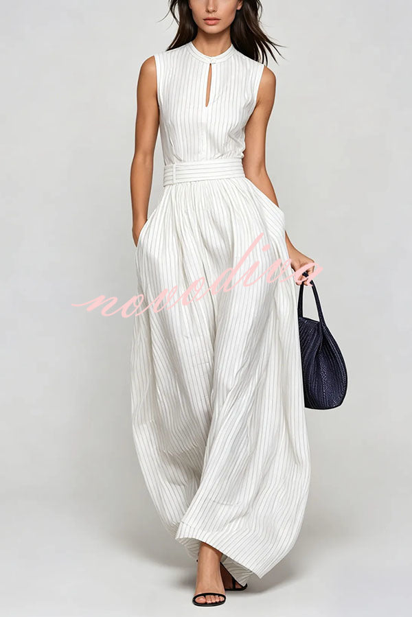 Hermanus Sleeveless Striped Wide Leg Jumpsuit