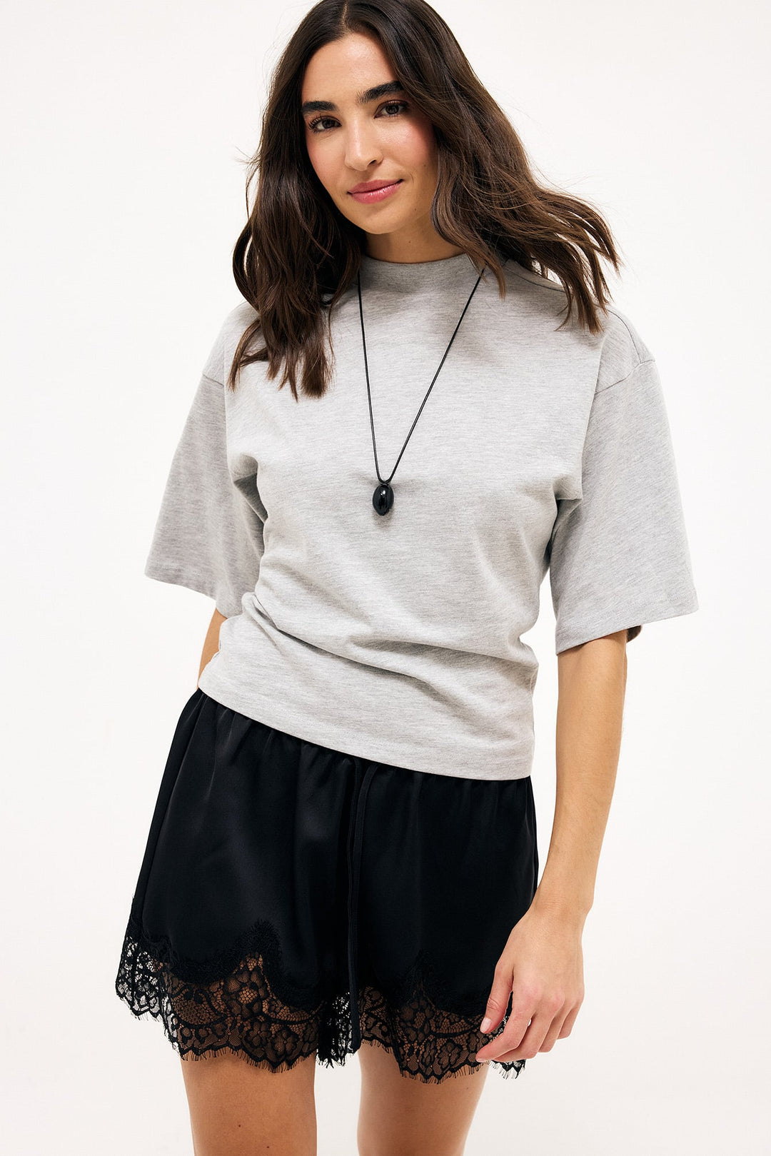 Turtleneck Katoenen T-shirt met Trechterhals voor Dames