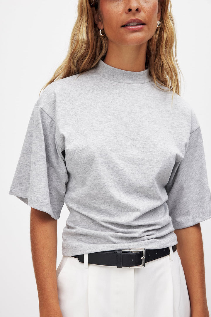 Turtleneck Katoenen T-shirt met Trechterhals voor Dames