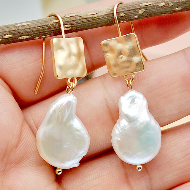 Boucles d'oreilles Vintage avec Perles d'Eau Douce