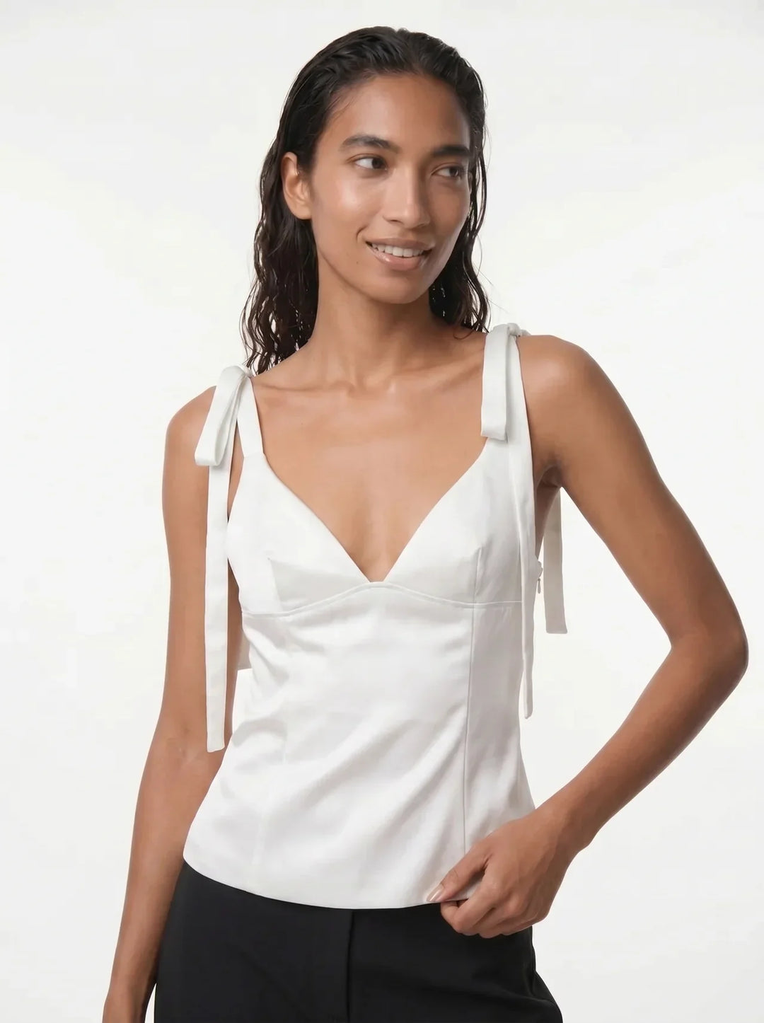Satijnen Camisole Top Strikbandjes | Dames