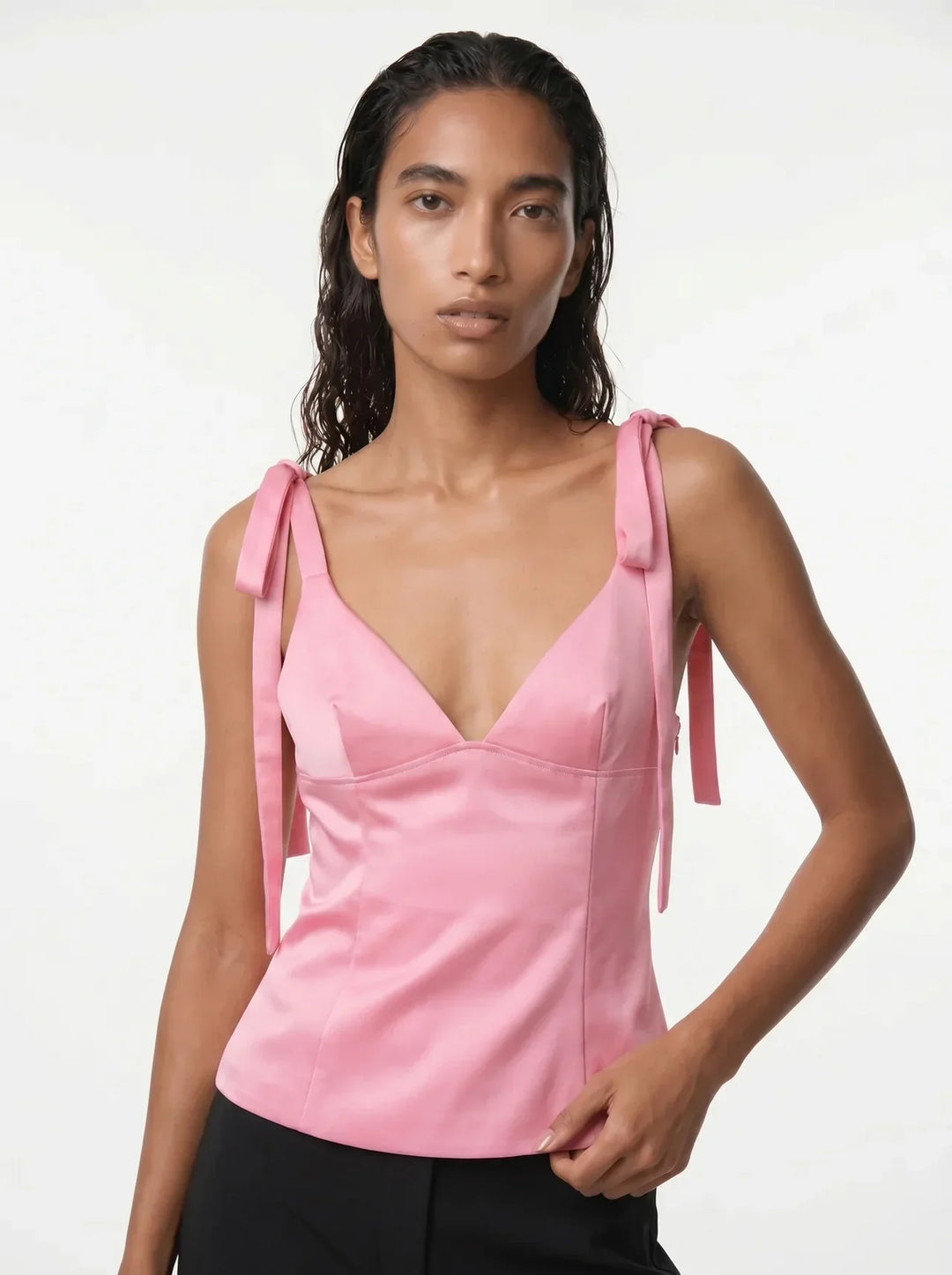 Satijnen Camisole Top Strikbandjes | Dames