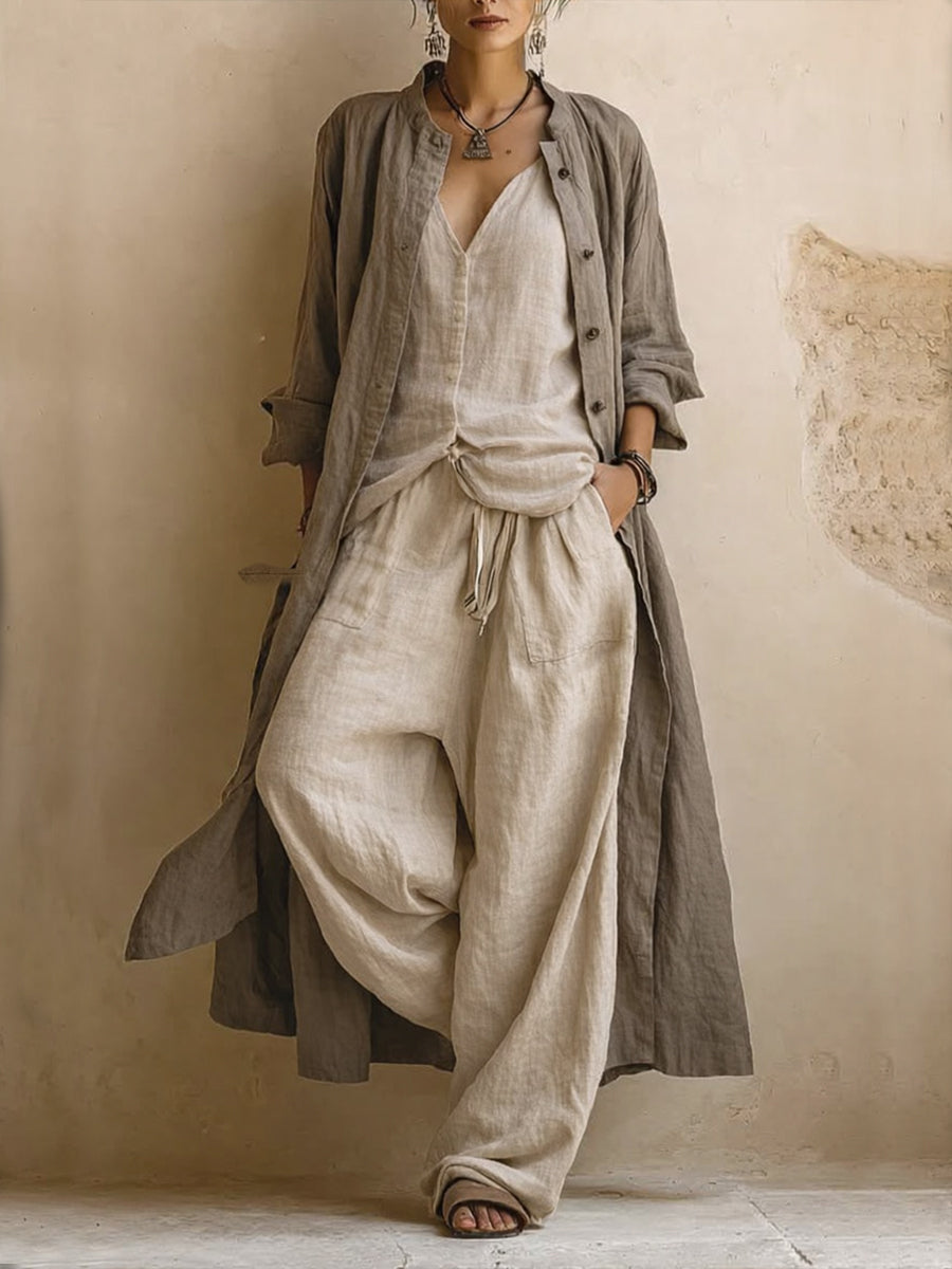 Boema™ | Ensemble bohème 3 pièces en coton et lin