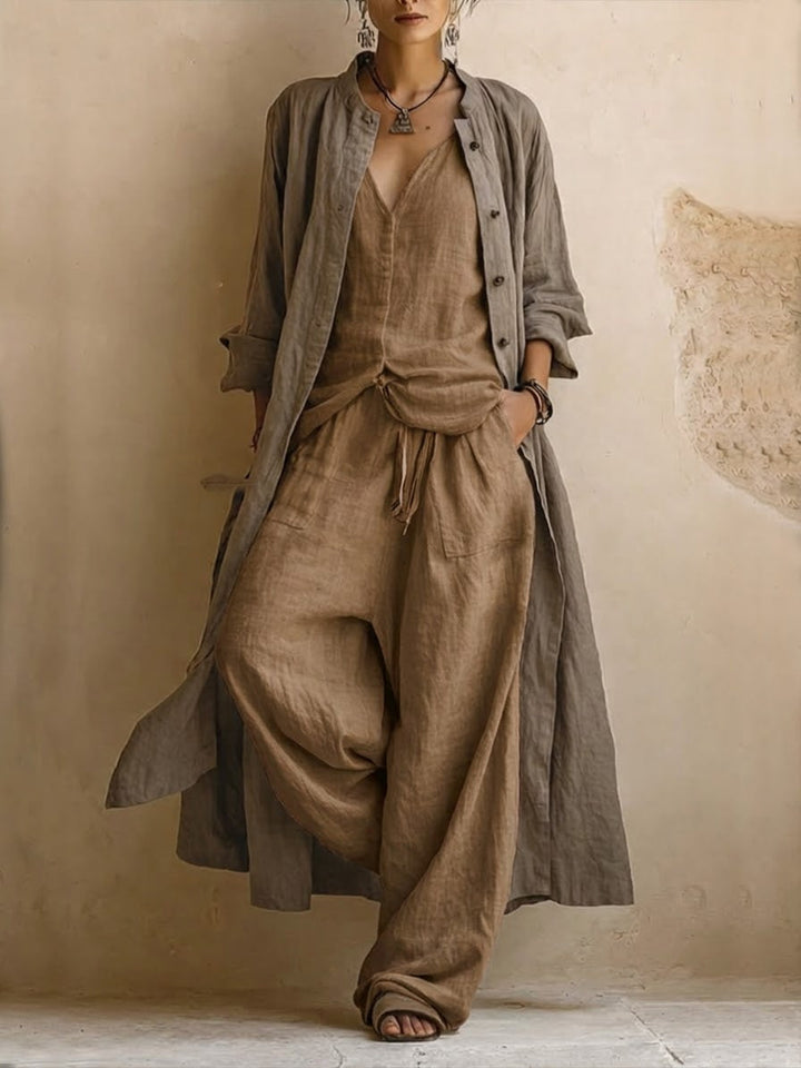 Boema™ | Ensemble bohème 3 pièces en coton et lin