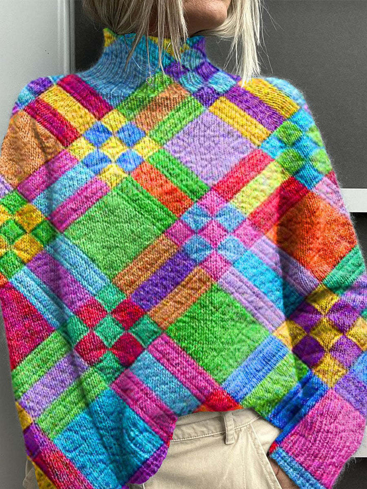 Noelle - Pull Col Roulé Arc-en-Ciel