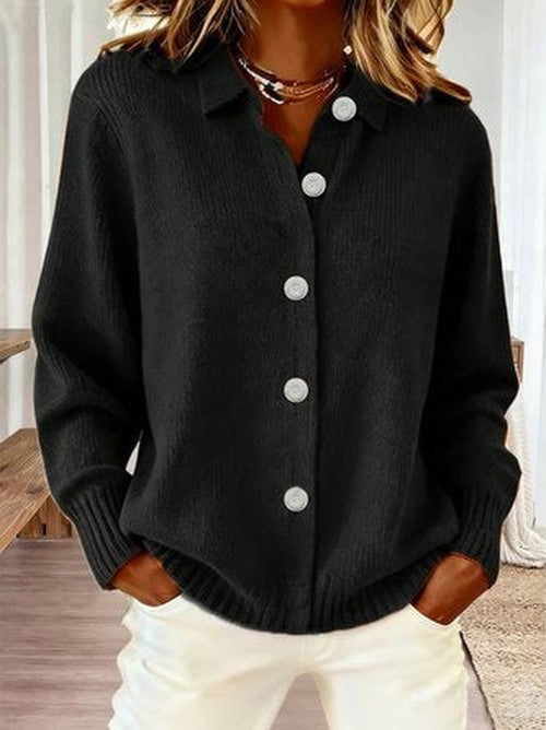 Effen Cardigan met Lange Mouwen – Comfortabele Casual Vest