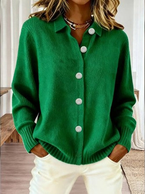 Effen Cardigan met Lange Mouwen – Comfortabele Casual Vest